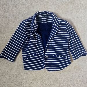 Express Nautical Striped Blazer, Size Large